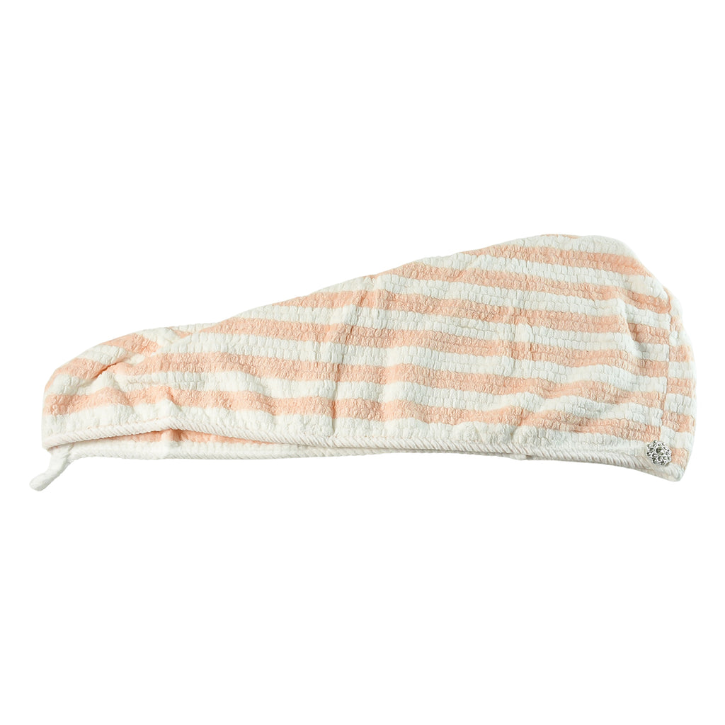 Soft Microfiber Hair Drying Towel Wrap With Cute Teddy Bear Button (1 Pc)