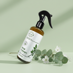 Angled green background with leaves